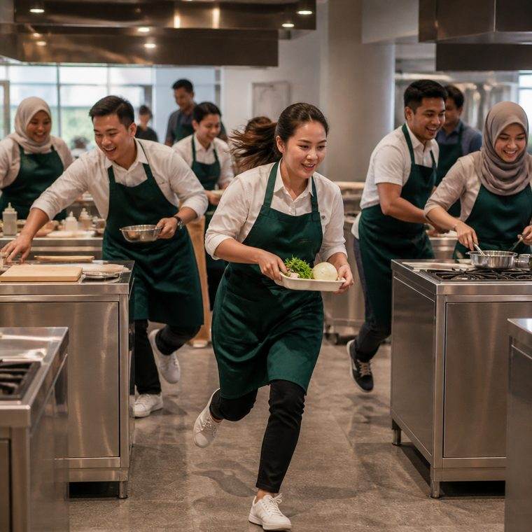 Amazing Race cooking activity in Singapore