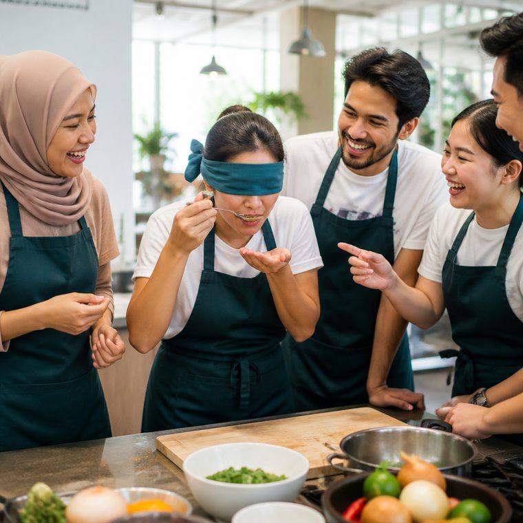 Blind Chef cooking activity in Singapore
