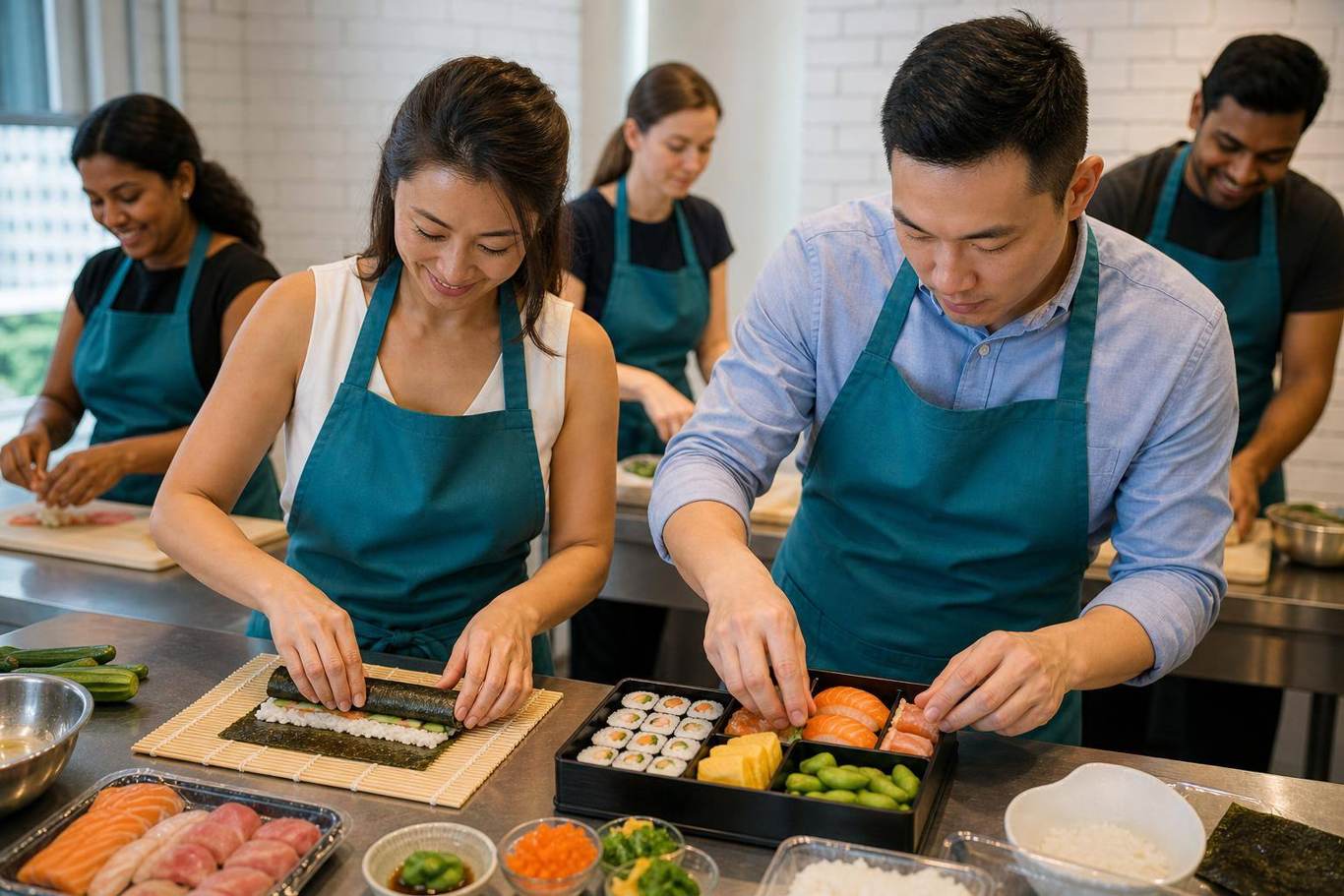 Bento and sushi making workshop for office offsites in Singapore