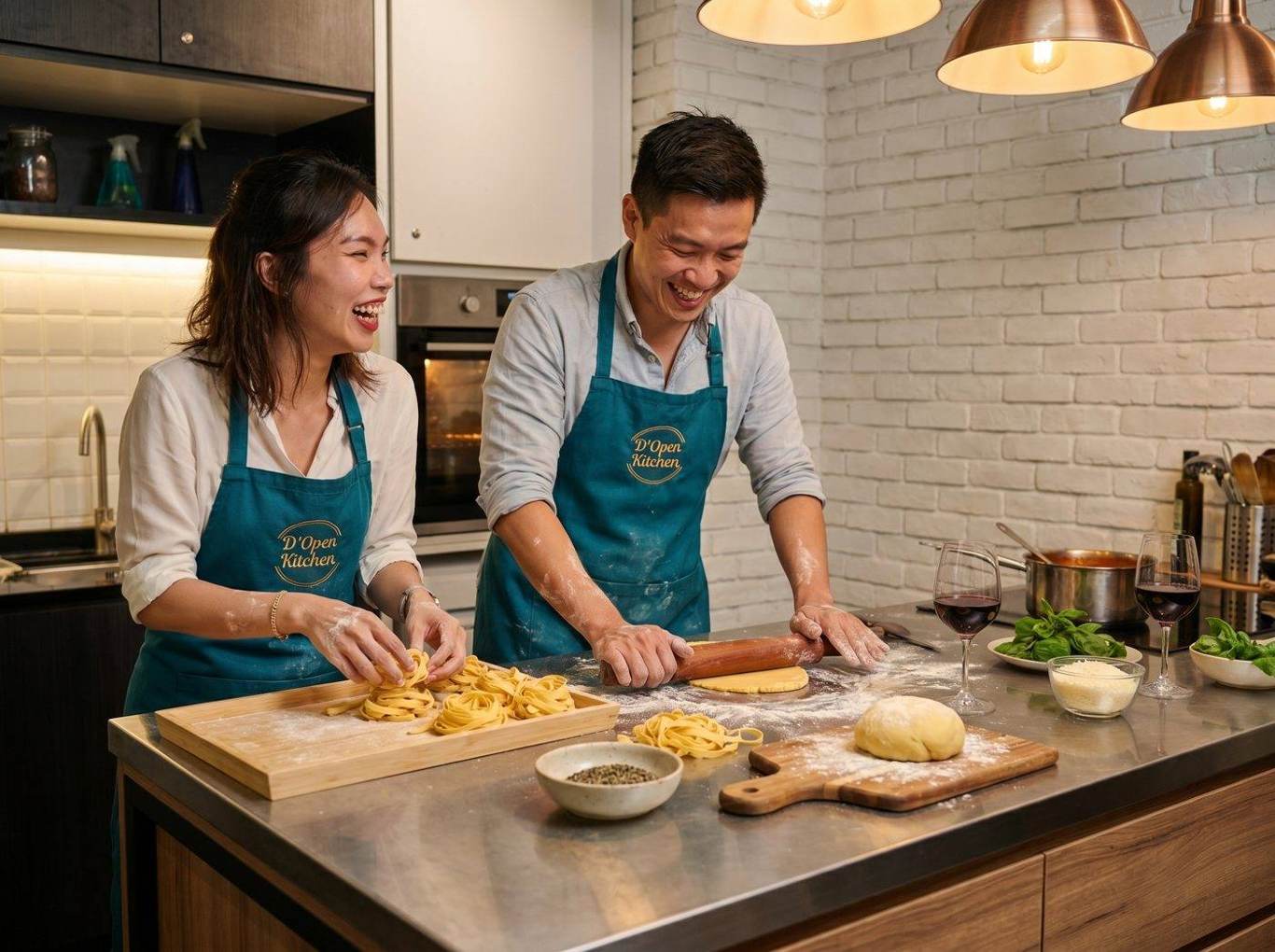 Pasta making workshop for teams in Singapore