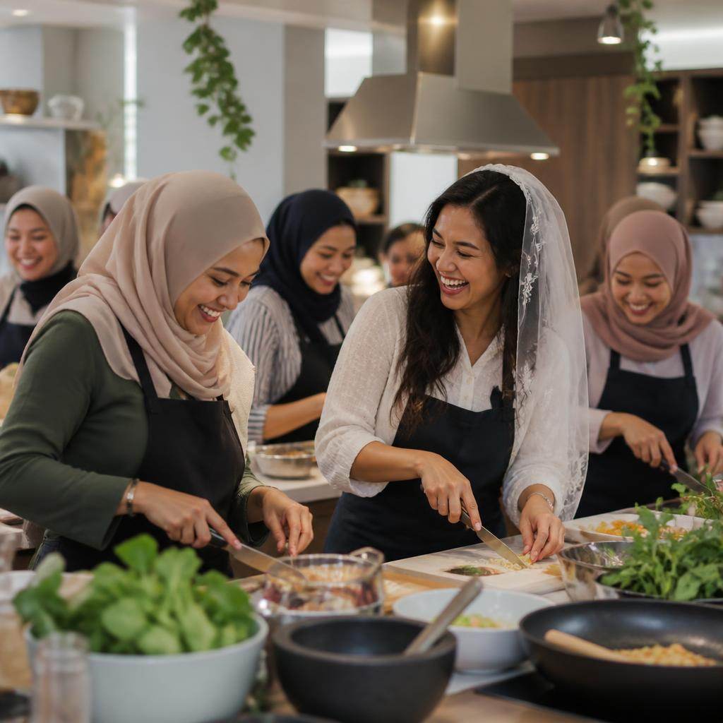 Halal Hen Party cooking activity in Singapore