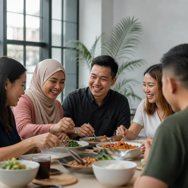 Guests enjoying a halal-friendly cooking workshop in Singapore