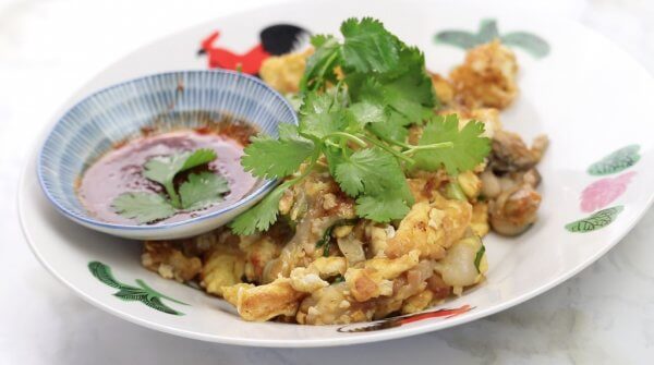 singapore oyster omelette with chilli