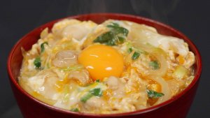 Japanese oyakodon made during a cooking class in singapore