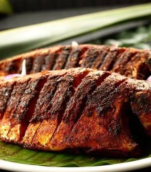 Ikan Pepes garnished for food recipe