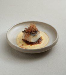 Steamed-Jade-Perch-with-XO-Sauce-and-Dashi-Beurre-Blanc