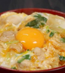 Japanese oyakodon made during a cooking class in singapore
